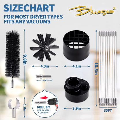 Bluesea 7 Pieces 35 Feet Dryer Vent Cleaner Kit, Reinforced Nylon Dryer Vent - Image 5