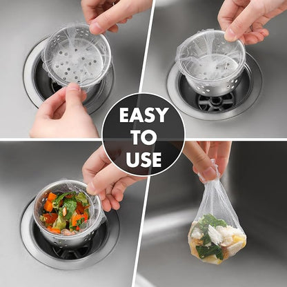 200 Pack Kitchen Sink Strainer Mesh Bag, Anti-Clogging Disposable Sink Drain - Image 6