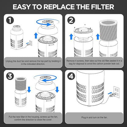 6 Inch Replacement Air Carbon Filter, 38mm Smellines Control Filtration - Image 7