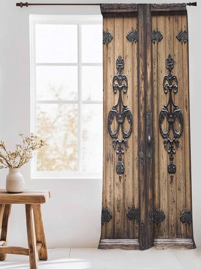 Sheer Curtains 96 Inches Long, Barn Door Semi Sheer Curtains Light Filtering - Image 3