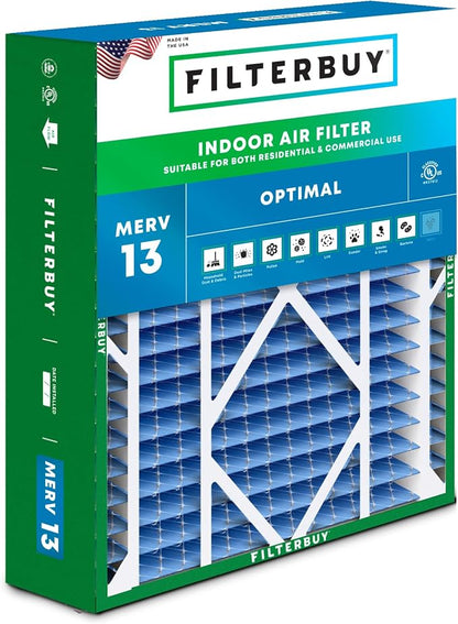 Filterbuy 20x21x5 Air Filter MERV 13 Optimal Smoke & Allergy Defense, by Filterbuy