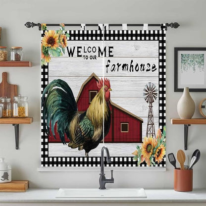 Farmhouse Rooster Living Room Curtains 84 Inch Length, Window Curtains Tab Top - Image 3