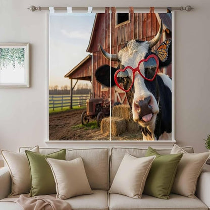 Farm Cows Living Room Curtains 84 Inch Length, Window Curtains Tab Top - Image 9