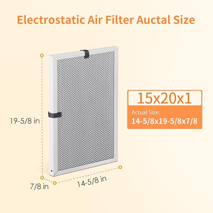 2-Pack 15x20x1 MERV 8 Reusable & Washable Electrostatic Air Filters - Image 2