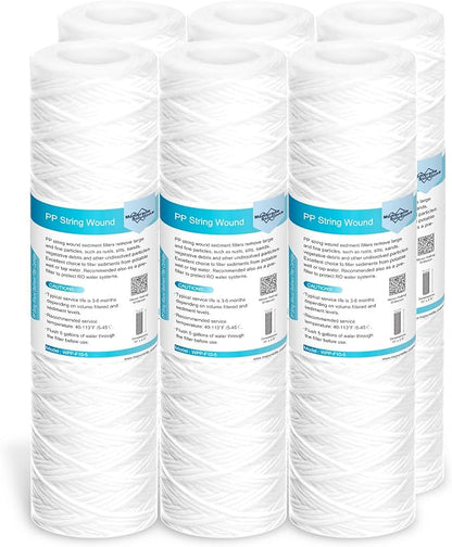 Membrane Solutions 50 Micron 10"x2.5" String Wound Whole House Water Filter by MembraneSolutions