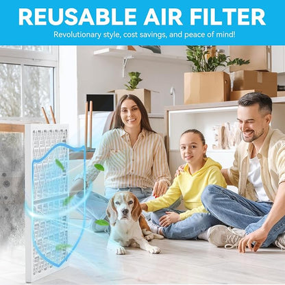 Reusable 14x14x1 Air Filter, 1 Foldable Frame + 6 Refills - Image 6