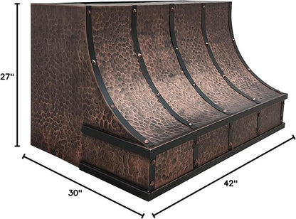 CT Copper Tailor Sloped Copper Vent Hood Island Mount, 1150 CFM Exhaust Fan - Image 9