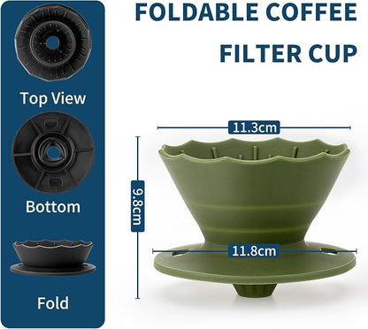 MERMOO YILAN Collapsible Coffee Dripper, Silicone Pour Over Coffee Filter Holder - Image 3