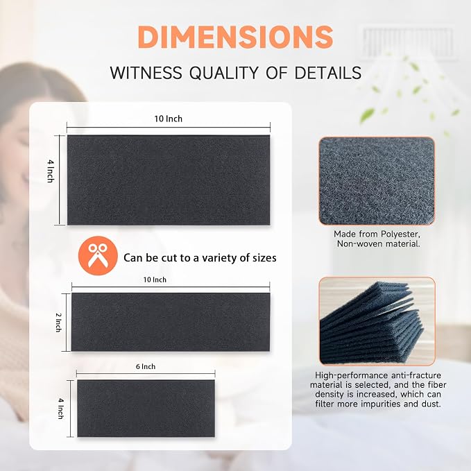 4x10 Inch Air Vent Filters Activated Charcoal Carbon, Thickened Filter Premium - Image 4