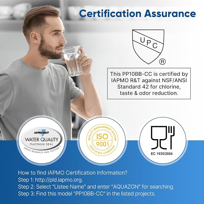 PUREPLUS 5 Micron 10" x 4.5" Whole House FXHTC Sediment and Carbon Water Filter - Image 2