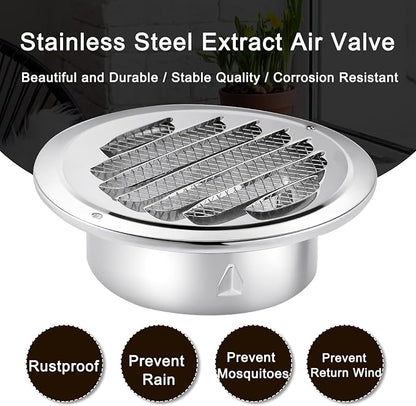 Zonon 12 Pcs Stainless Steel Soffit Vents 4 Inch Round Dryer Vent Cover - Image 5