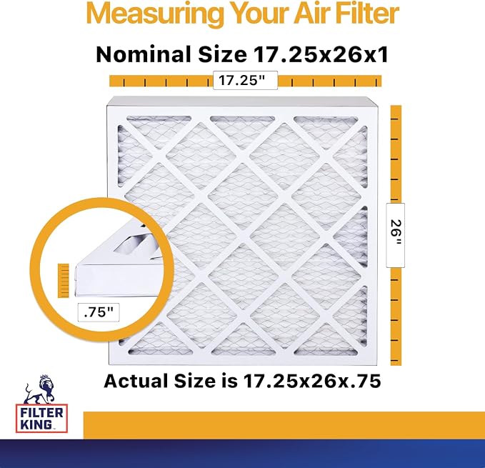 Filter King 17.25x26x1 Air Filter | 4-PACK | MERV 13 HVAC Pleated A/C Furnace - Image 2