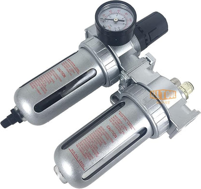 1/4" NPT Mid Flow Compressed Air In Line Filter Regulator Lubricator Oiler - Image 3