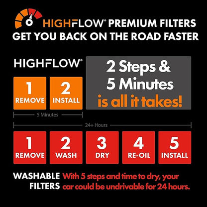 HIGHFLOW High Performance, Pre-Oiled Disposable Engine Air Filter PA99540X | - Image 6