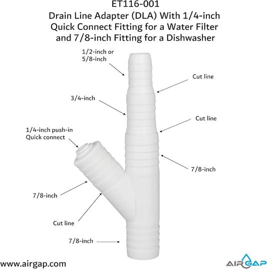 Drain Line Adapter With 1/4-inch Quick Connect Fitting - Image 2