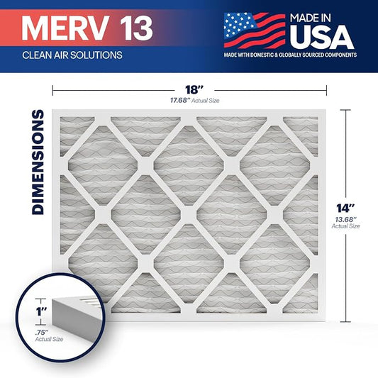 BNX TruFilter 14x18x1 MERV 13 AC Furnace Air Filter - Image 2