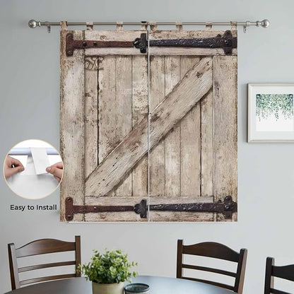 Farmhouse Wood Grain Living Room Curtains 84 Inch Length, Window Curtains Tab - Image 4