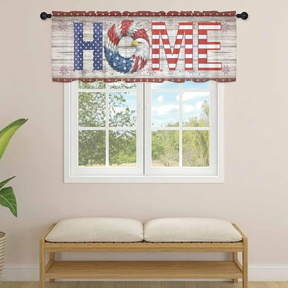 4th of July Sheer Valances for Windows 54"x18", Light Filtering Kitchen - Image 4