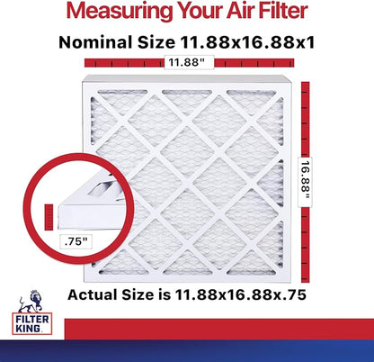Filter King 11.88x16.88x1 Air Filter | 4-PACK | MERV 11 HVAC Pleated A/C - Image 2