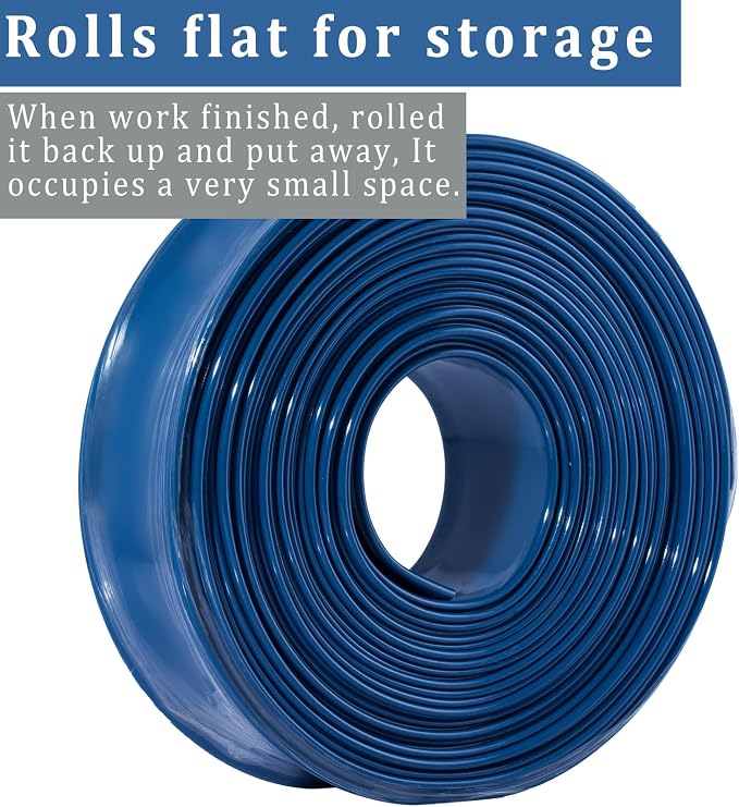 Pool Backwash Hose 1 1/2 inch × 25 ft Thicken Blue Water Discharge Pipe Lay - Image 6