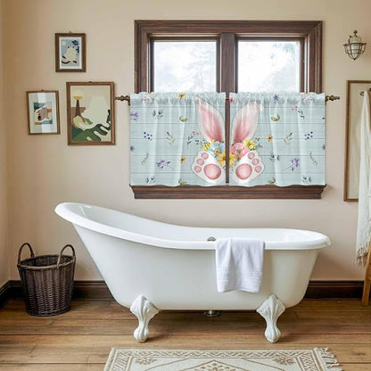 Easter Kitchen Tier Curtains 36 Inch Long 2 Panel Set, Rod Pocket Half Window - Image 5