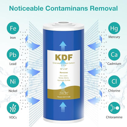 SimPure Whole House Water Filter Cartridges 5 Micron 10" x 4.5" CTO+GAC/KDF - Image 5