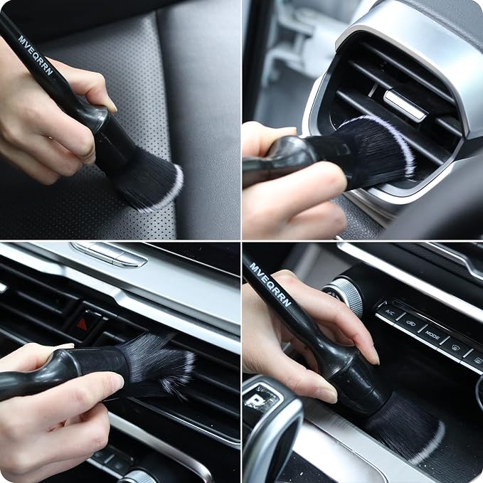 6pcs Car Detailing Brush Set-2pcs Boars Hair Car Detailing Brushes, Leather - Image 5