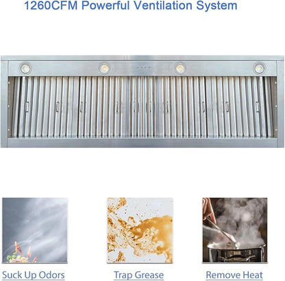 CT Copper Tailor Sloped Copper Vent Hood Island Mount, 1260 CFM Exhaust Fan - Image 6