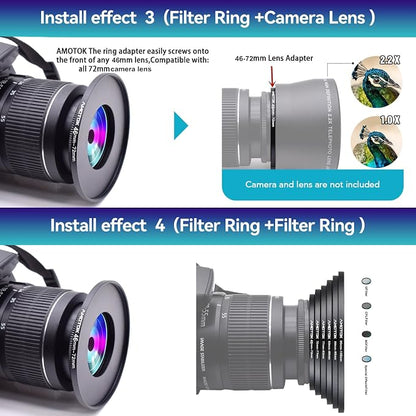 46mm Lens to 72mm Camera Lens Adapter, 46mm to 72mm Filter Step-Up Adapter Ring - Image 7
