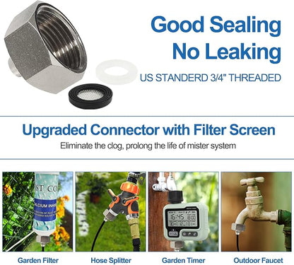 Pre-Assembled Misters for Outside Patio, Outdoor Misting Cooling System w Filter - Image 7