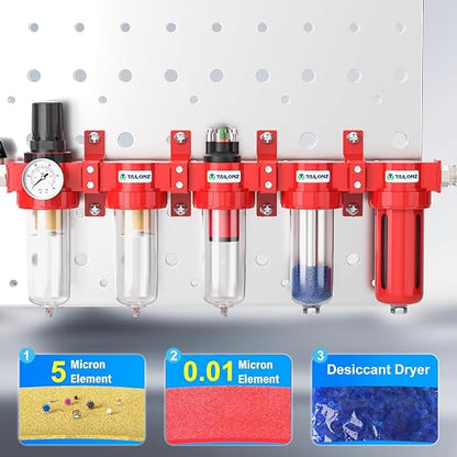 TAILONZ PNEUMATIC 0-150PSI 1/2 Inch NPT Red Industrial Grade 5 Stage Air Drying - Image 4