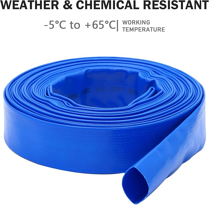 DAVCO 3" x 25 ft Pool Backwash Hose, 3” Diameter and 5” Flat Wide Heavy Duty - Image 4