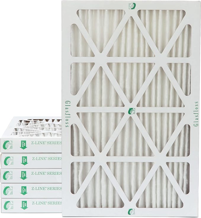 Glasfloss 16x24x2 MERV 10 2" Inch Pleated Air Filters Box of 6. Actual Size: by Glasfloss