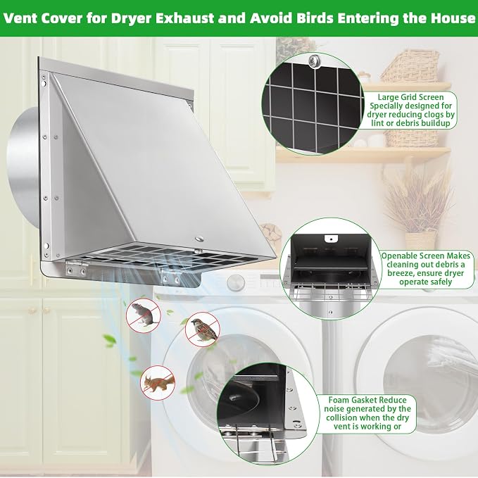 4 Inch Dryer Vent Cover Outside - Image 3