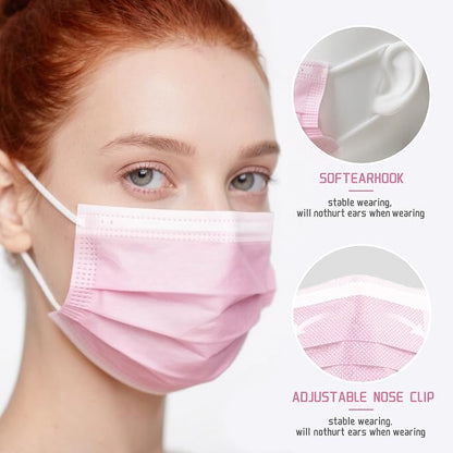 NNPCBT 5 Color Disposable Face Masks 100 Pack, 3-Ply Breathable Mask - Image 4