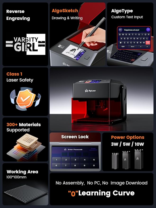 AlgoLaser 10W Portable Laser Engraver Machine: Smart Laser Engraver/Cutter - Image 3