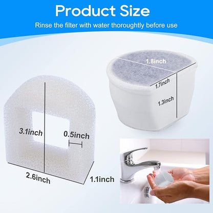 Cat Water Fountain Filter, Pre-Sponge Pet Fountain Filter & Replacement Carbon - Image 6