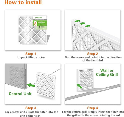 10x10x1 Furnace Air Filters 4 Pack, MERV 8 MPR 600 & FPR 5 Filtering, HVAC Air - Image 7