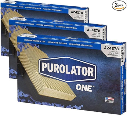 Purolator PurolatorONE Advanced Engine Air Filter, A24278 | Pack of 3 by PurolatorProductsNALLC