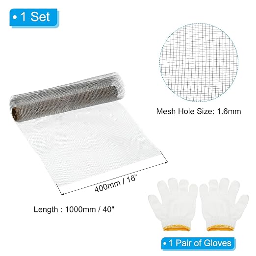 PATIKIL 40" L x 16" W Woven Wire Mesh, 14 Mesh 304 Stainless Steel Air Vent - Image 2