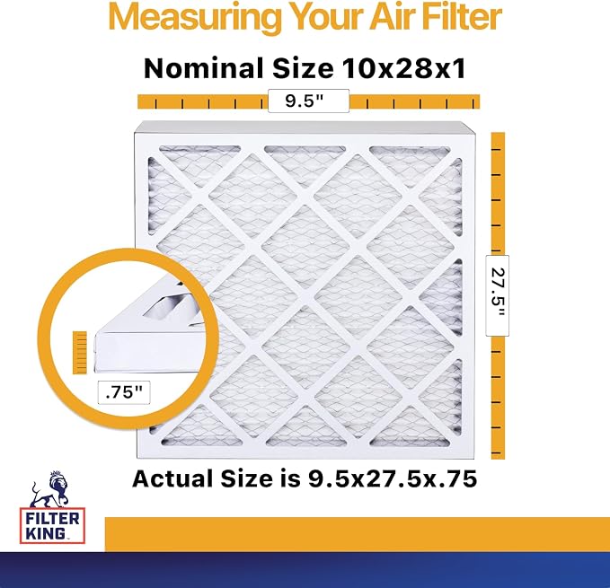 Filter King 10x28x1 Air Filter | 6-PACK | MERV 13 | HVAC Pleated AC Furnace - Image 2