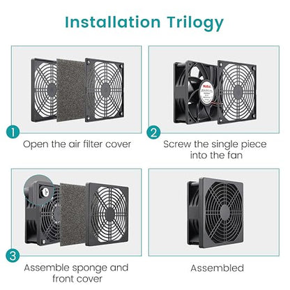 Wathai 4 Pack 90mm Fan Filters for PC Case Fan Dust Filter Cover Computer Mess - Image 6