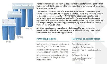 Pentair Pentek BBFS-222 Big Blue Three-Housing Filtration System, Holds 20" x - Image 4