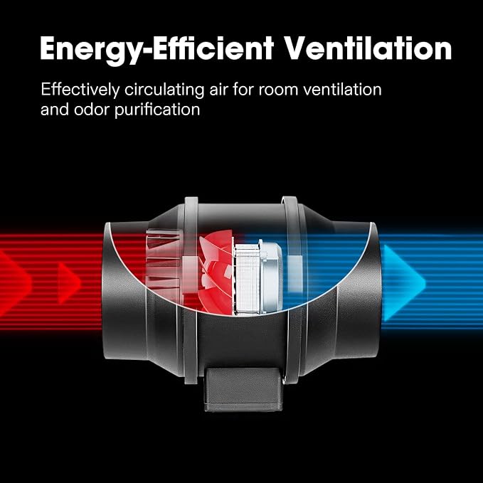 VIVOSUN 8 Inch 720 CFM Inline Fan and 8 Inch Air Carbon Filter Smelliness - Image 3