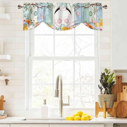 Easter Tie Up Valance Curtains for Windows, Kitchen Curtains Window Shades - Image 9