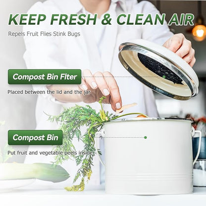 Charcoal Filters for Compost Bucket, 12 Pack Compost Bin Filter, 6.7 inch - Image 3