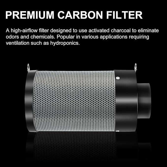 Atour 4'' Air Filtration Kit – 12-Speed Control, Quiet 14cm Fan & Carbon - Image 4