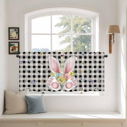 Easter Kitchen Tier Curtains 24 Inch Long 2 Panel Set, Rod Pocket Cafe Small by Unknown