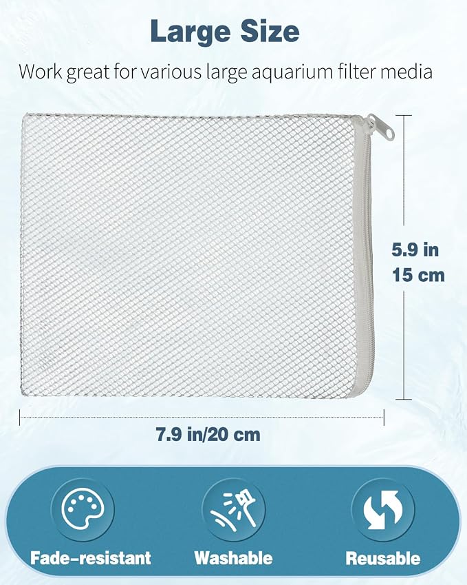 Pawfly 8 Pack Aquarium Filter Media Bags, Fish Tank Fine Mesh Bag - Image 7