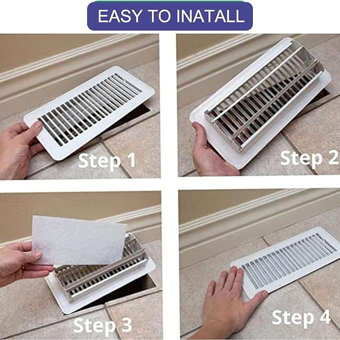 Air Vent Filter 4" x 12" Air Vent Floor Heater Pre-Filter Sheet Work in Home - Image 3